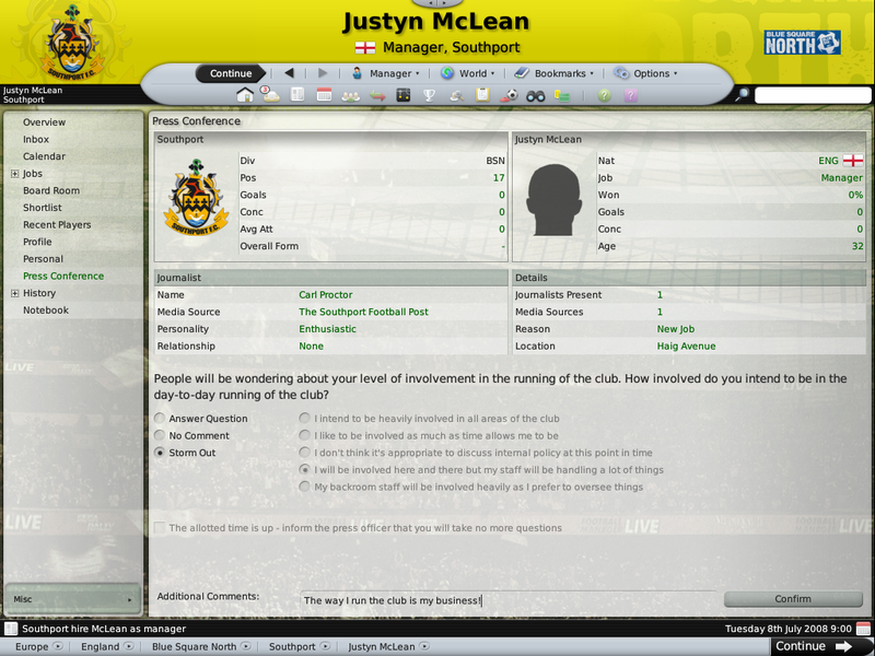 Illustration for article titled Football Manager 2009 PSP & Mac Screens
